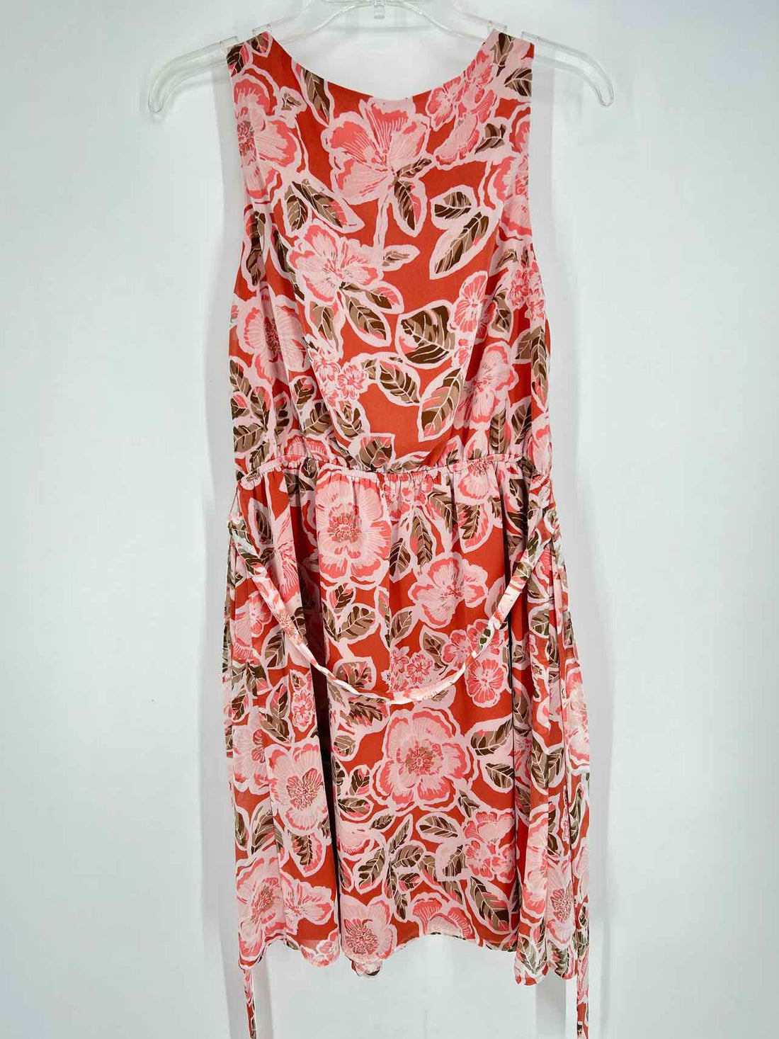Loft Size S Pink & White Floral Sleeveless Dress