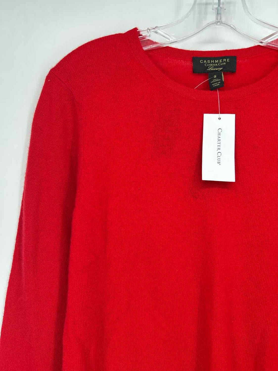 Charter Club Size M Red Cashmere Sweater