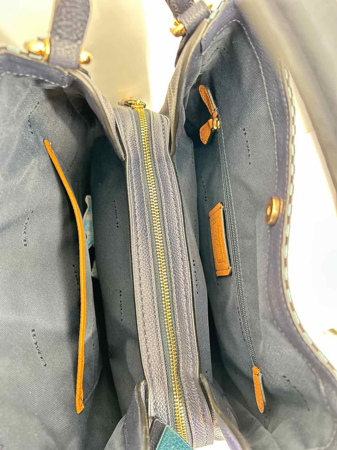Coach Navy & Light Blue Canvas/Leather Tote