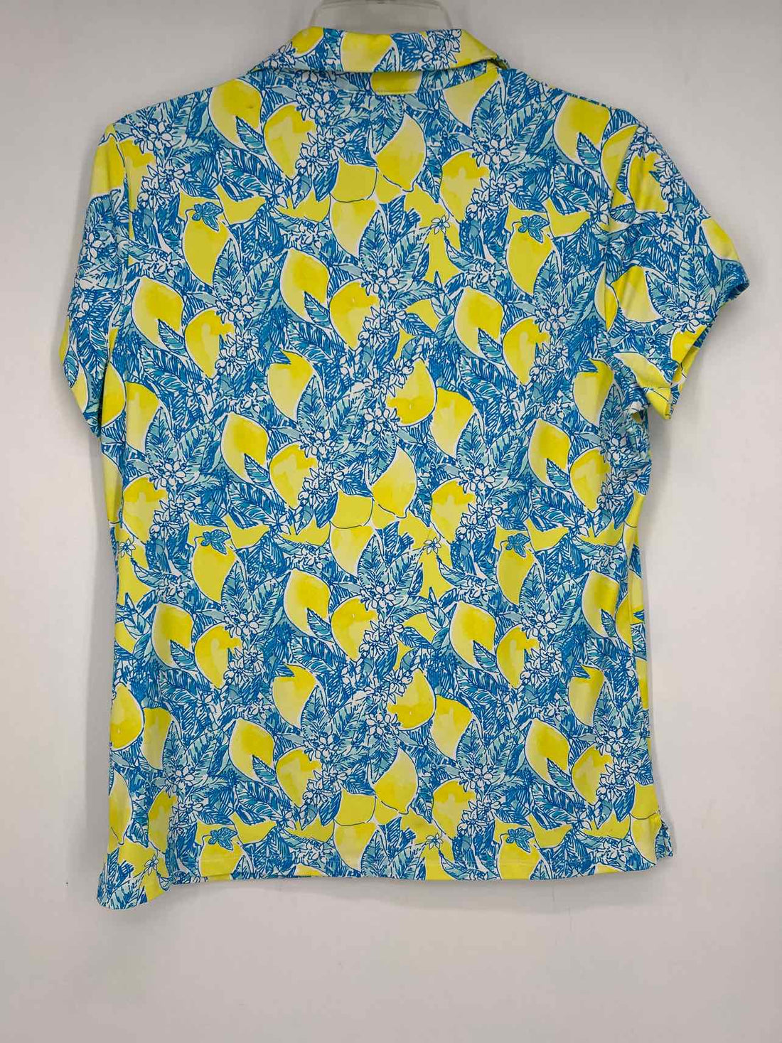 Jean-Pierre Klifa Size L Yellow & Blue Floral Short Sleeve