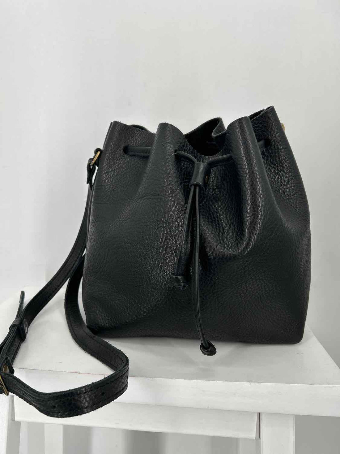 Portland Leather Goods Black Pebbled Leather Crossbody