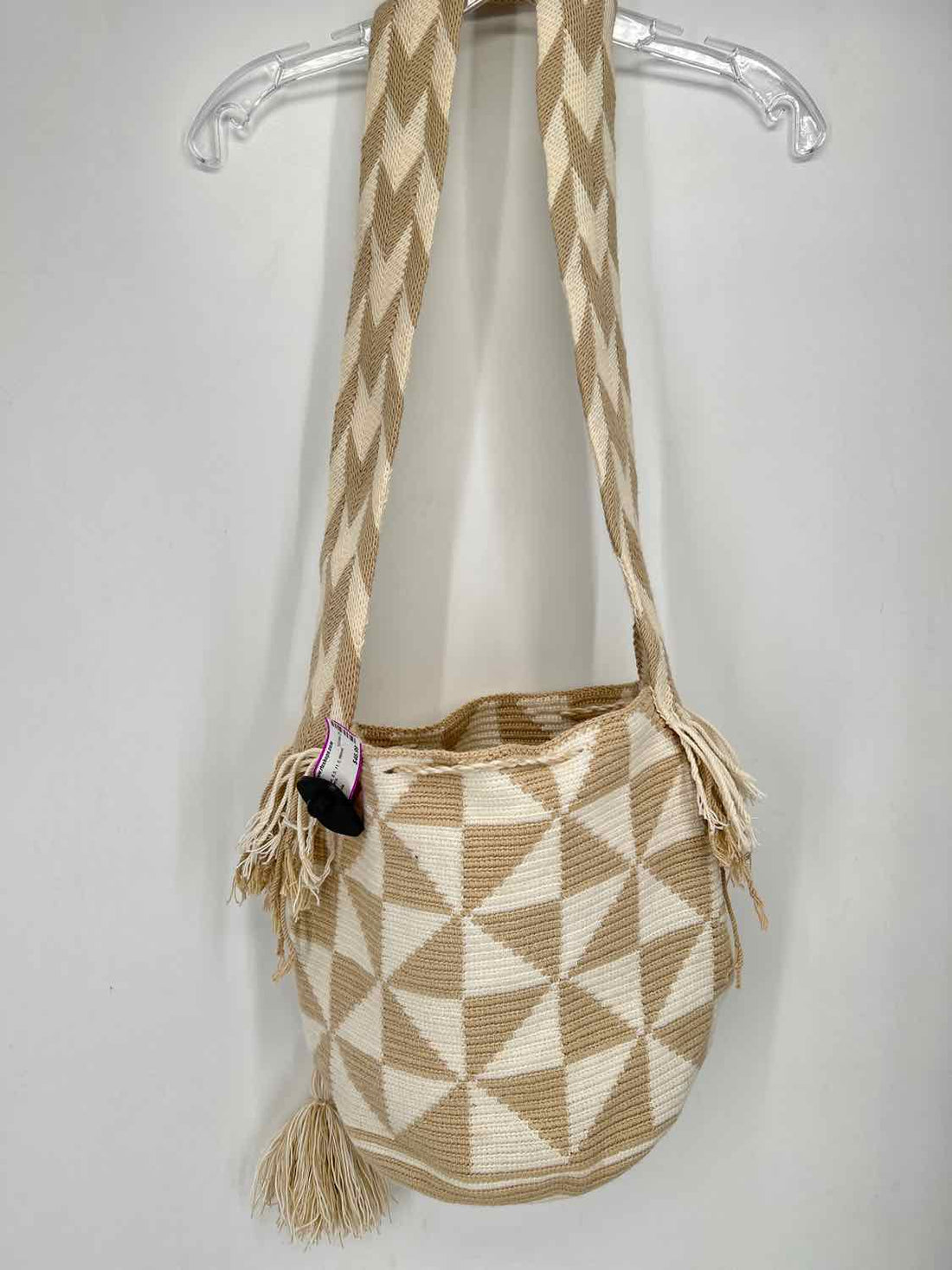 Wayuu mochila Cream & Beige Woven Bucket