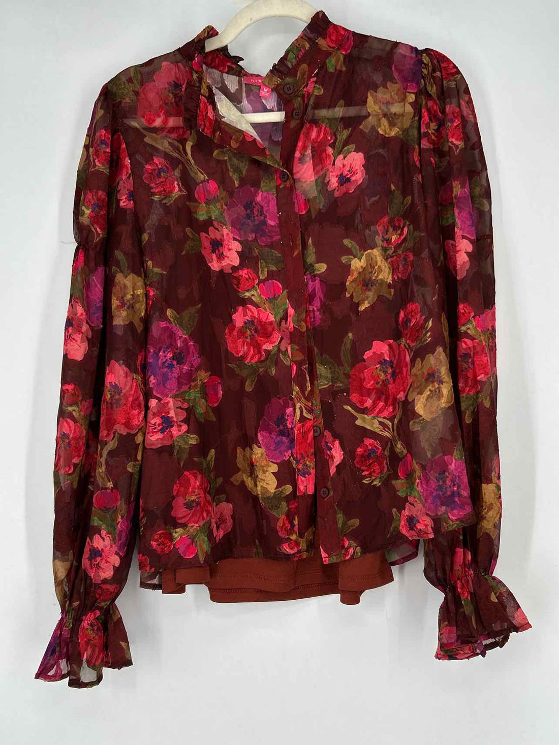 Flying Tomato M Maroon Floral New Boutique Top