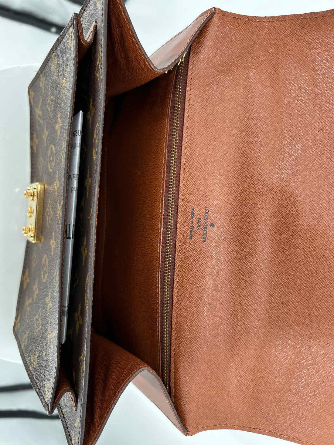 Louis Vuitton Monceau 28 Monogram Satchel. Feb 1994 Collection. Pocket residue