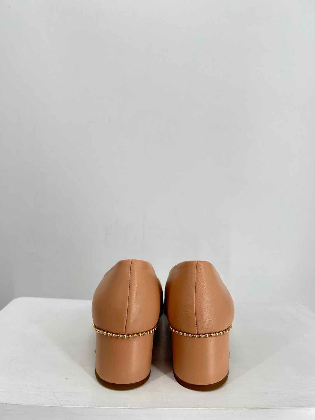 Coach Women Size 8.5 Buff New In Box Willa 45 Leather Pump Heels