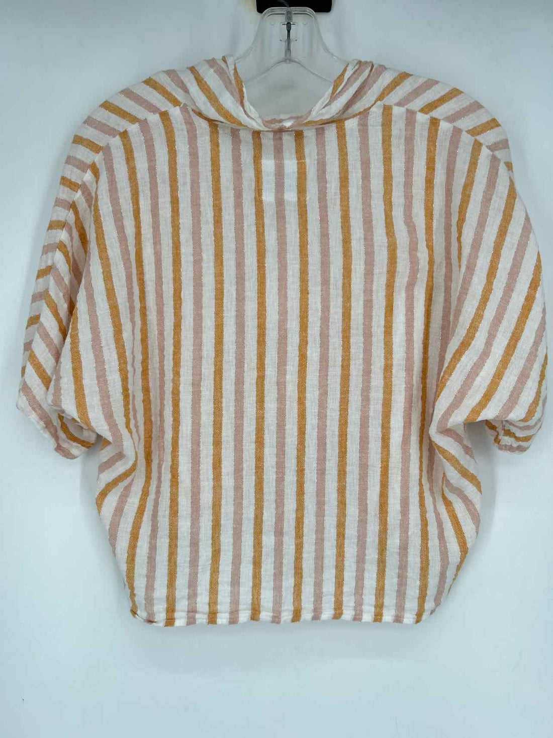 Rails Size M White Striped Short Sleeve