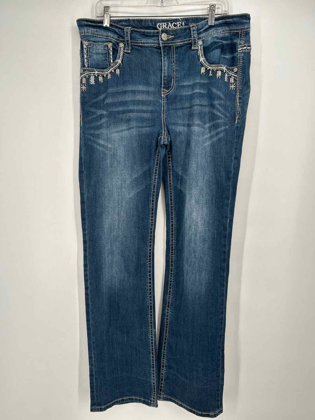 Grace in LA Size 17 Denim Embroidery Embellished Jeans
