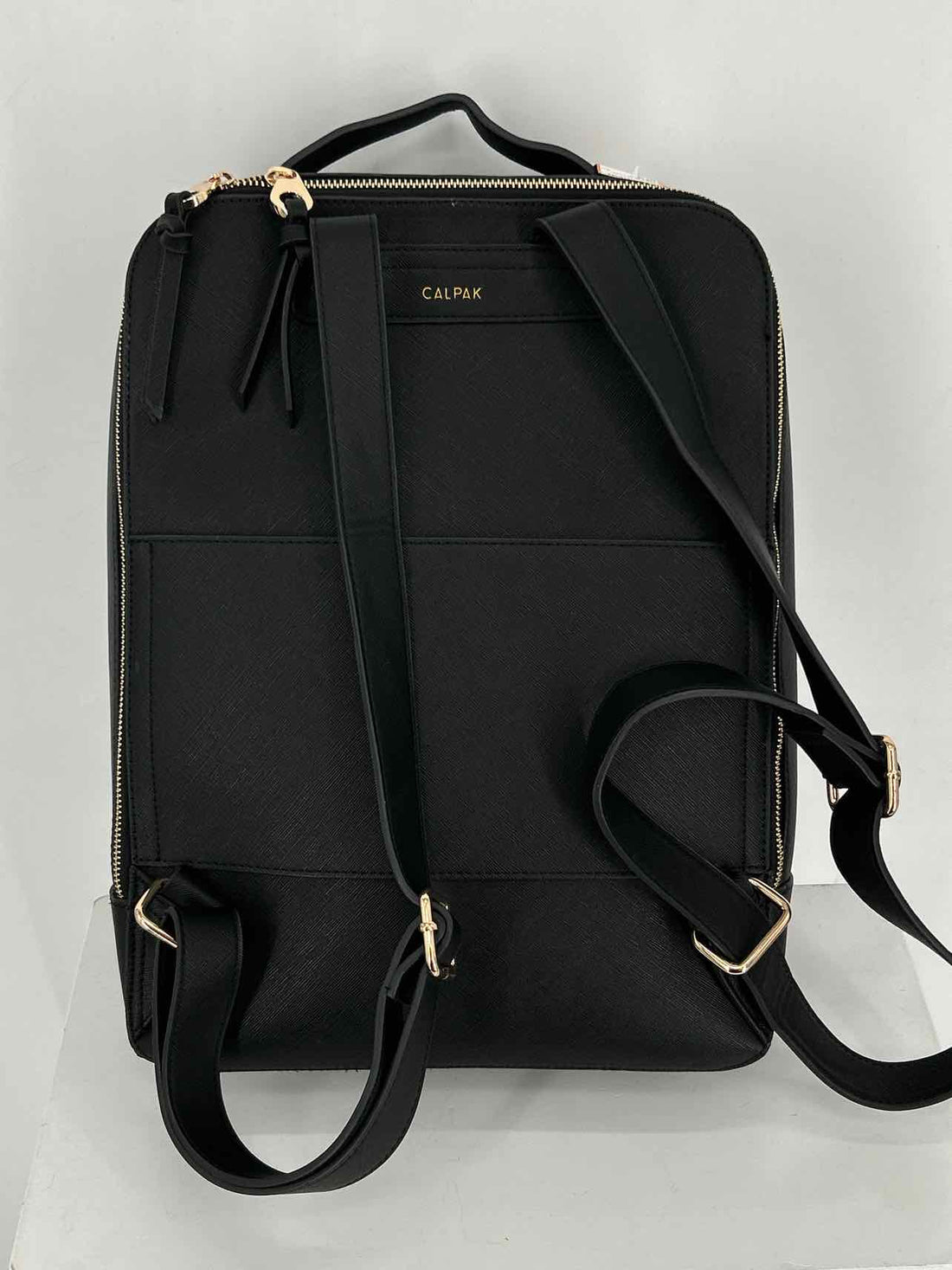 Calpak Black Saffiano Leather Pre Owned Backpack
