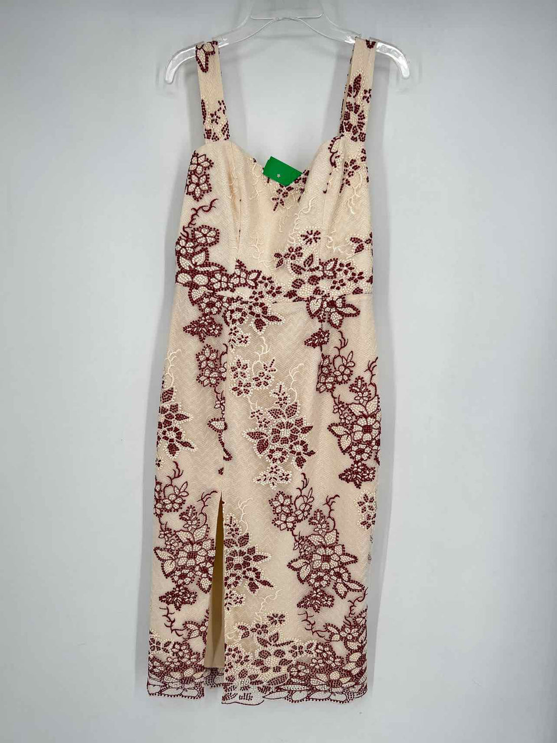 Dress The Population Size S Cream & Maroon Lace NWT Dress