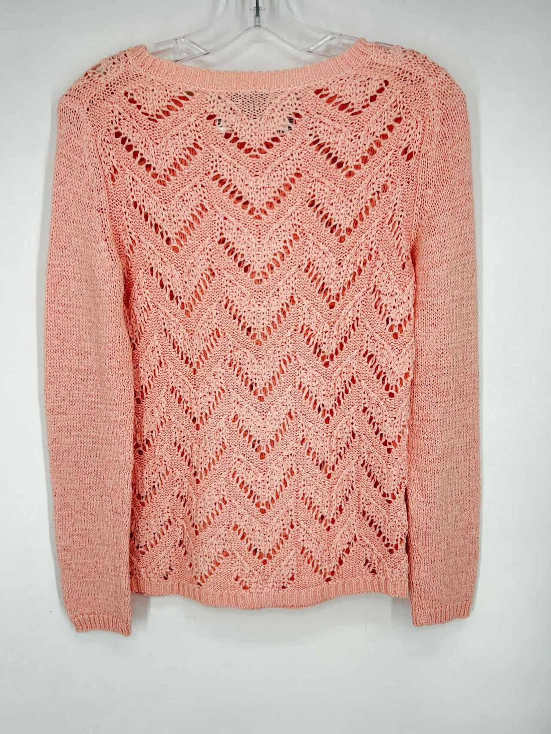 Talbots Size XS Light Pink Open Knit Sweater