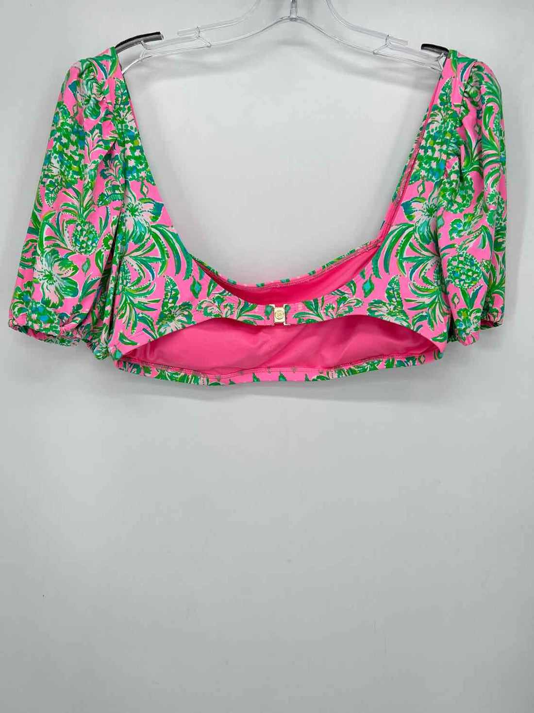 Lilly Pulitzer Size 12 Neon Pink & Green Print NWT Swimsuit Top Only