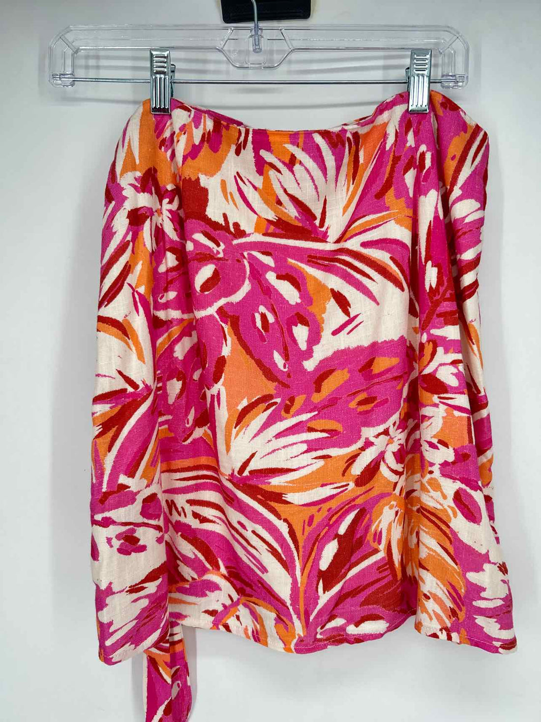 Vici Size L Pink & Orange Print Linen Skirts