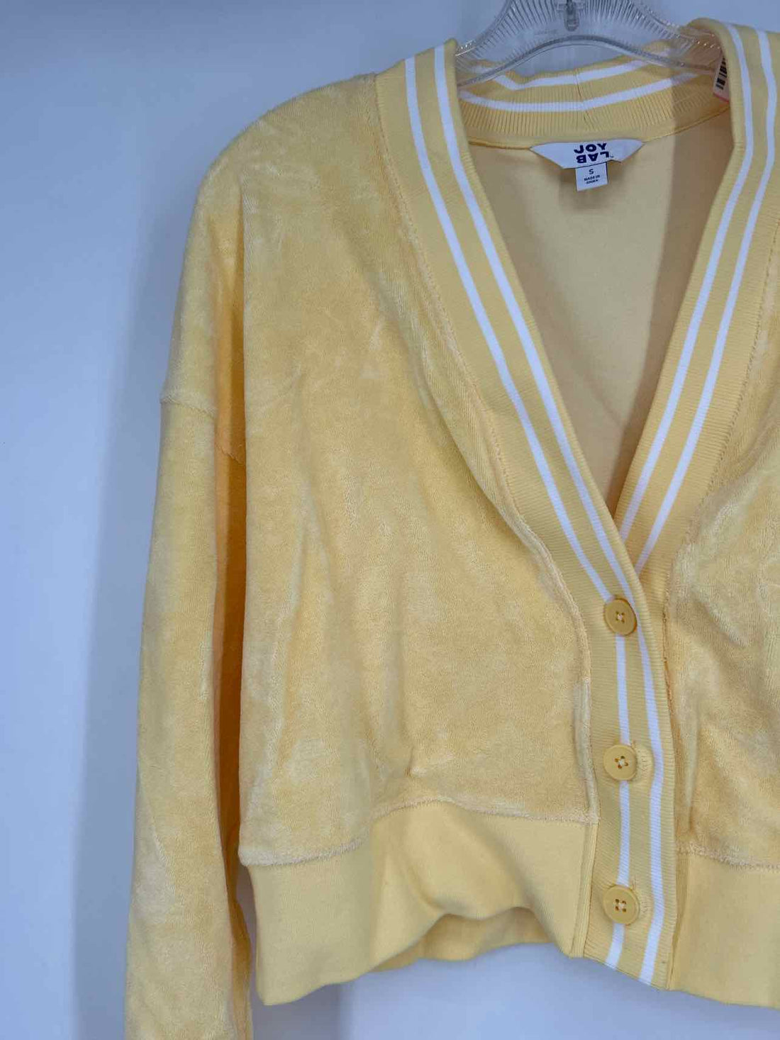 Joy Lab Size S Light Yellow Terry Active Jacket