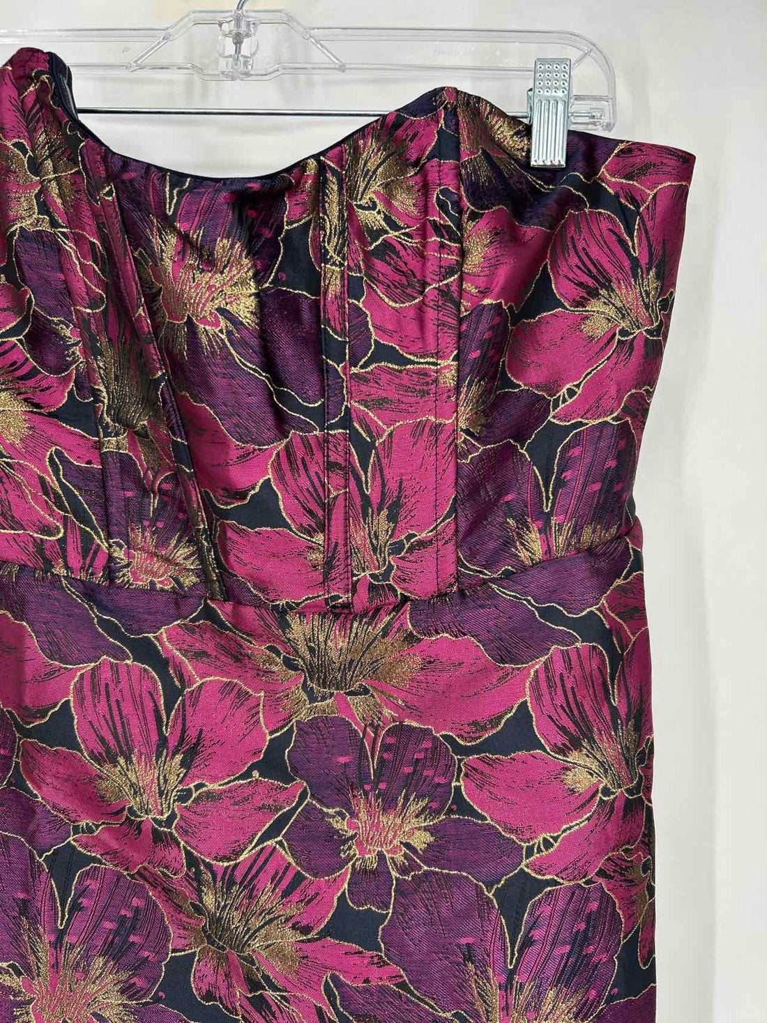 Lulus Size XL Dark Navy & Purpe Floral Strapless Dress