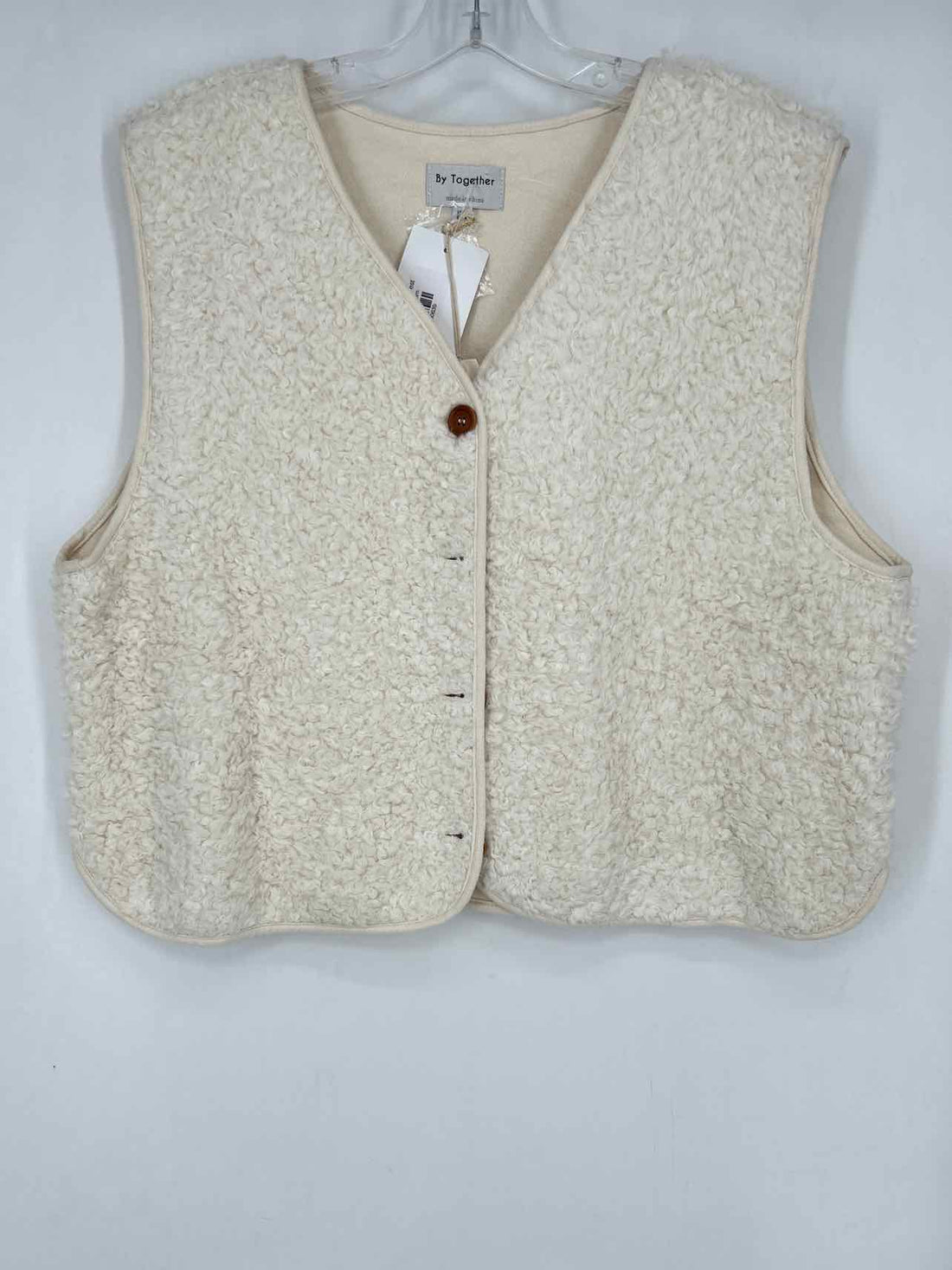 By Together Size M White Fleece NWT Vest