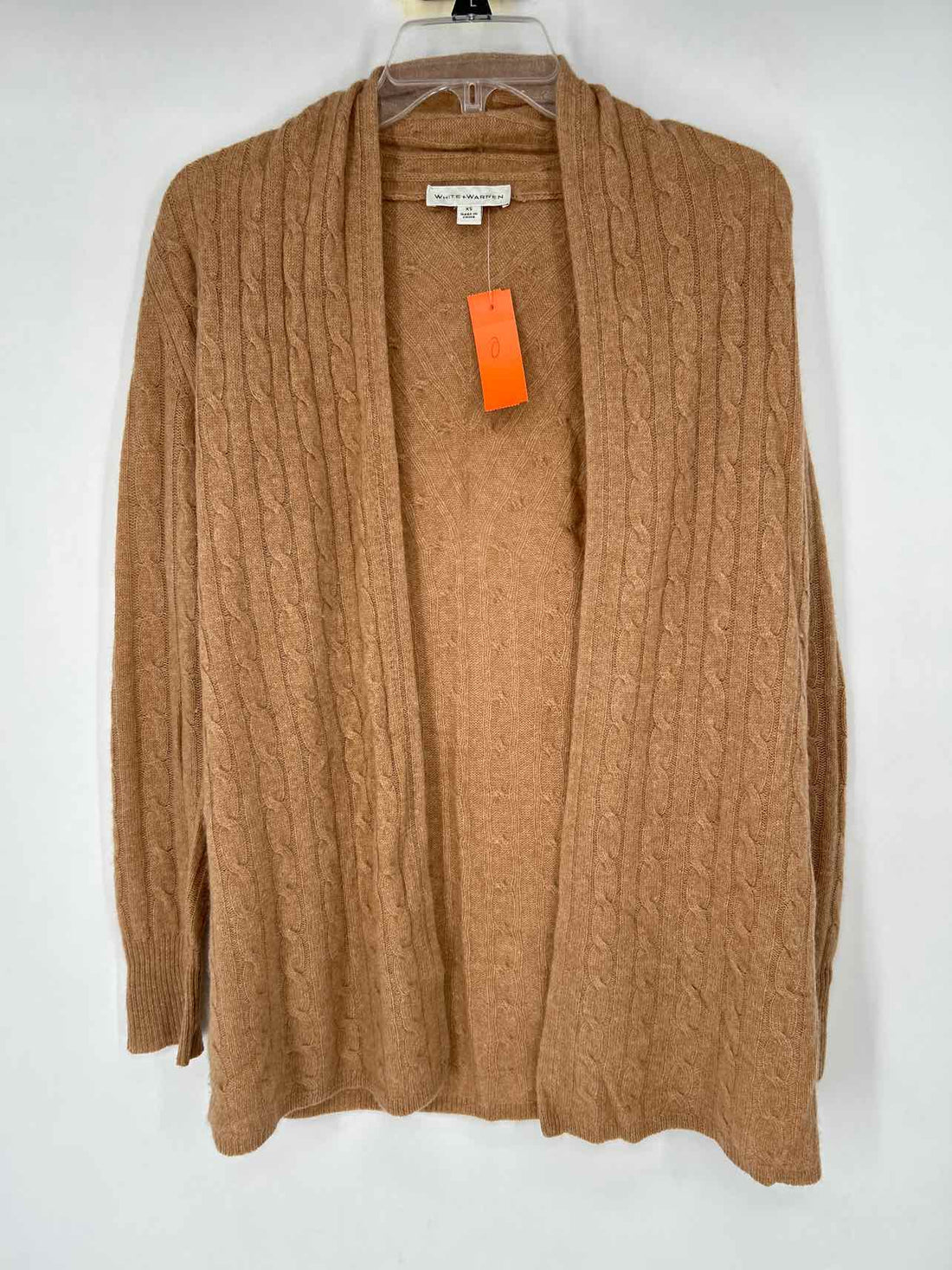 White + Warren Size XS Tan Cashmere Cardigan