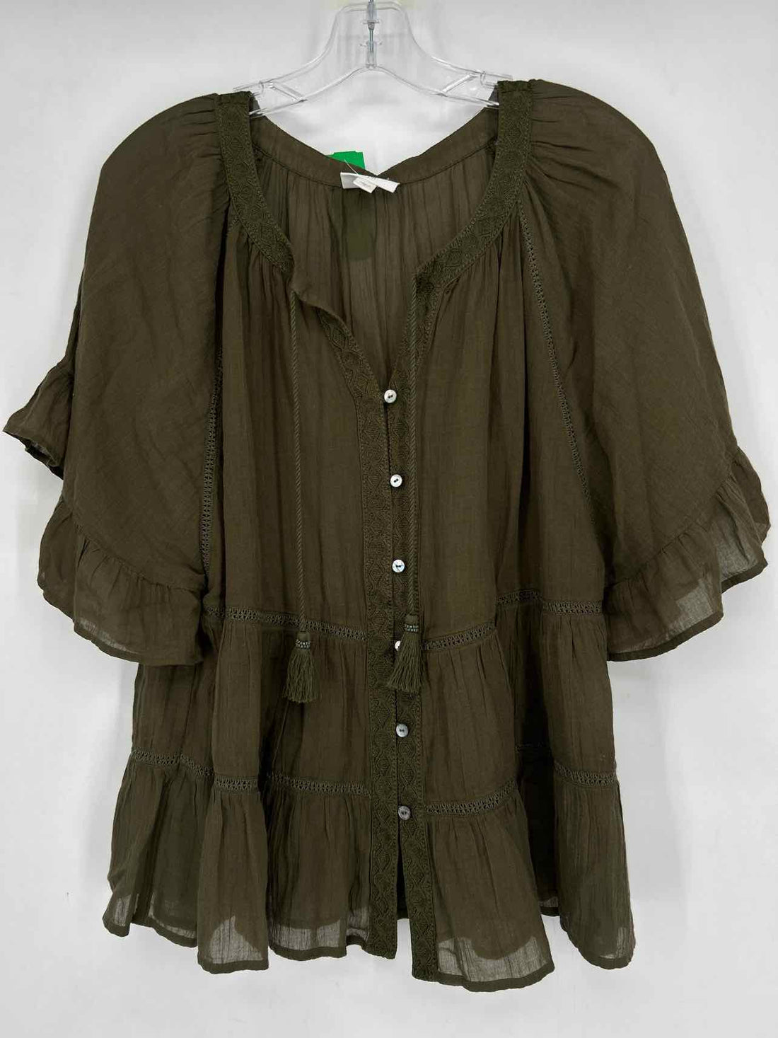 J Jill Size M Olive Short Sleeve
