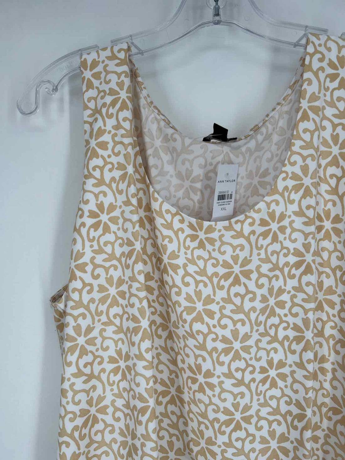 Ann Taylor Size XXL White & Khaki NWT Top/Blouse