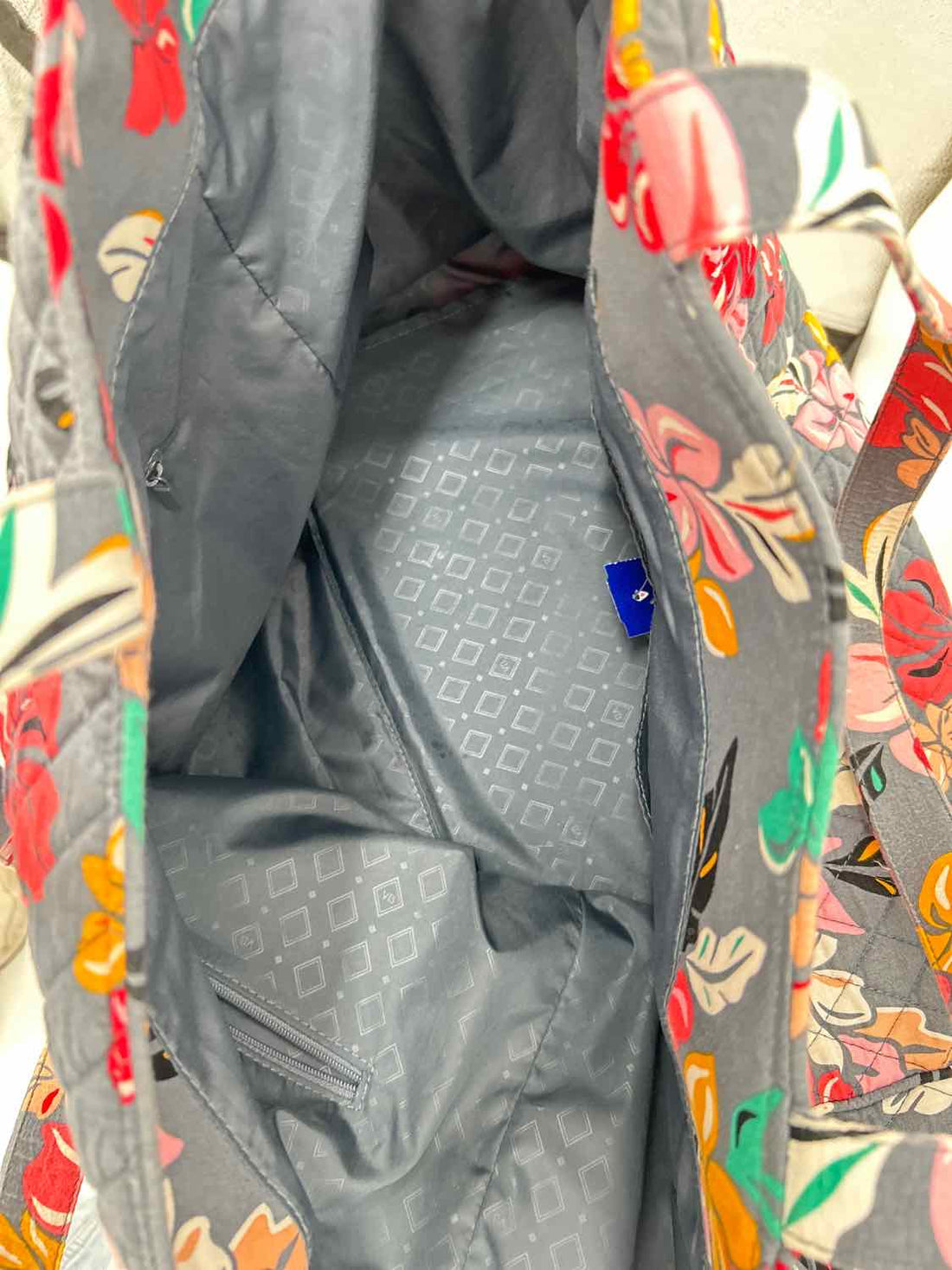 Vera Bradley Gray Floral Like New Tote