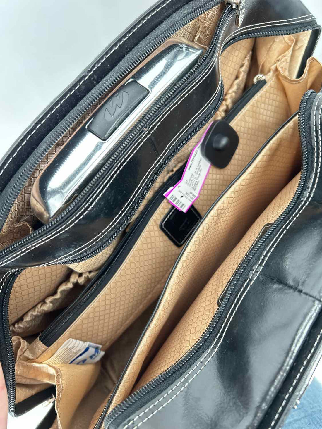 McKlein Black Leather Pre Owned Suitcase