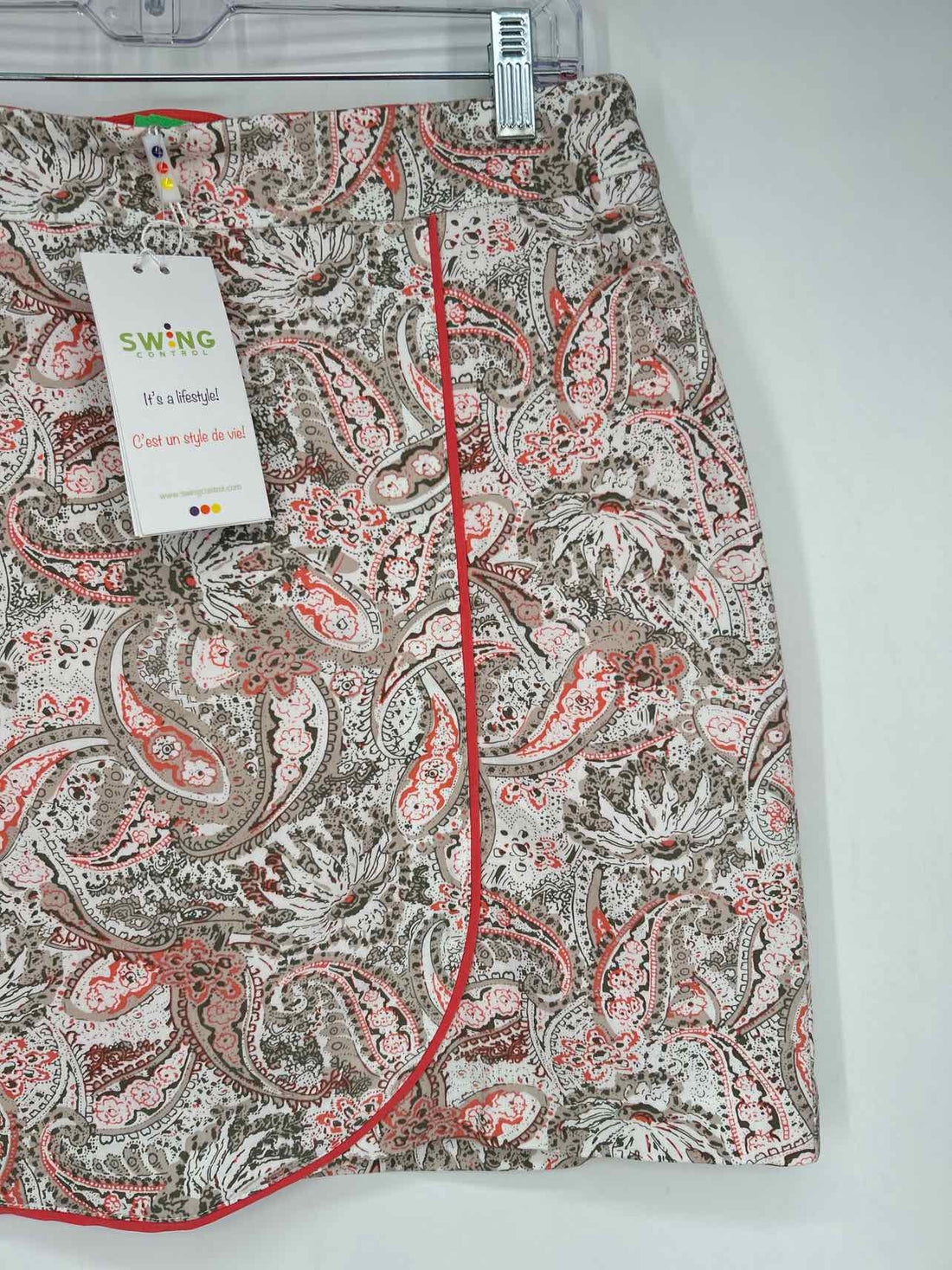 Swing Control Size 8 White Paisley NWT Skort