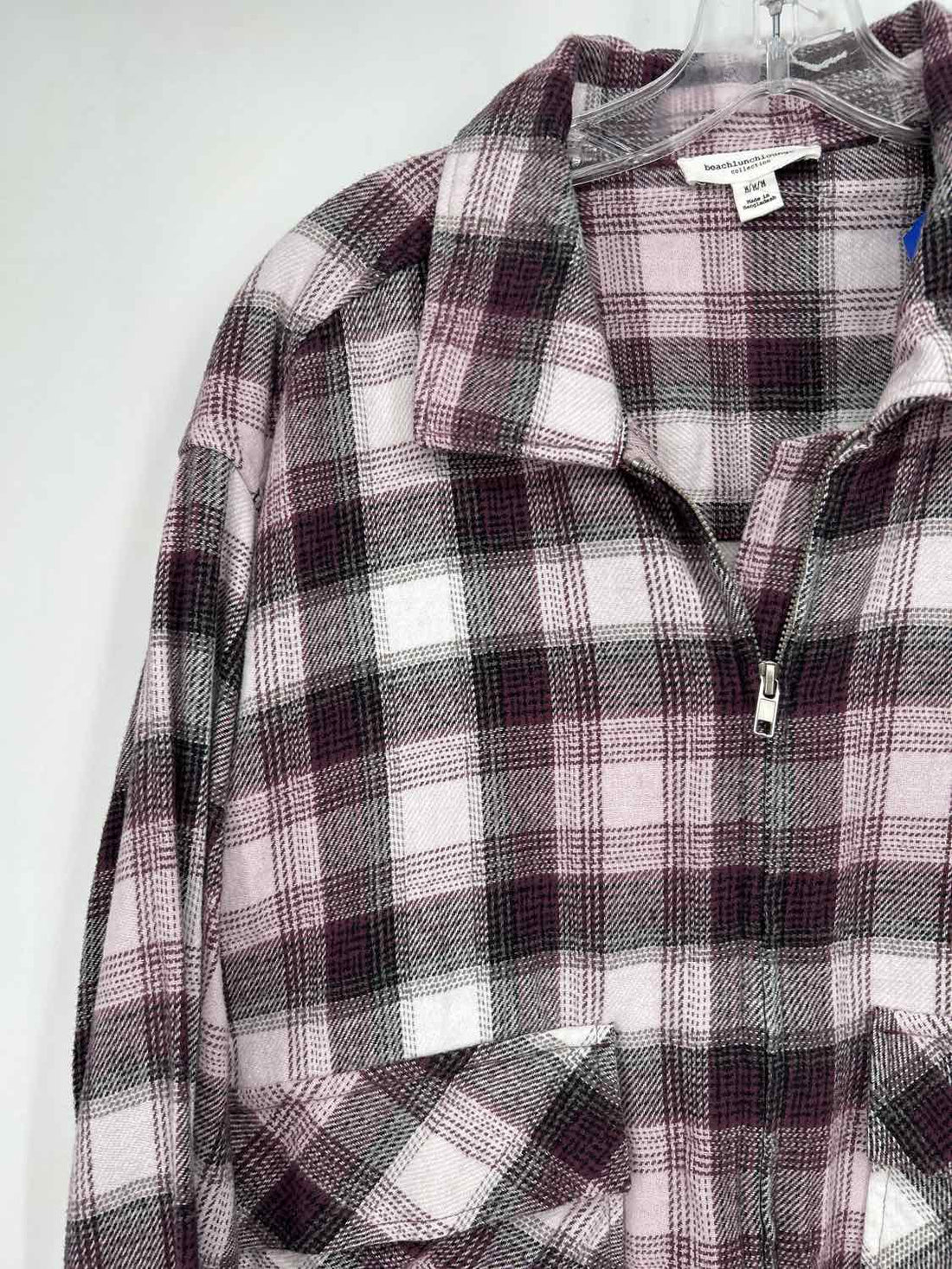 Beach Lunch Lounge Size M Purple Plaid Shacket