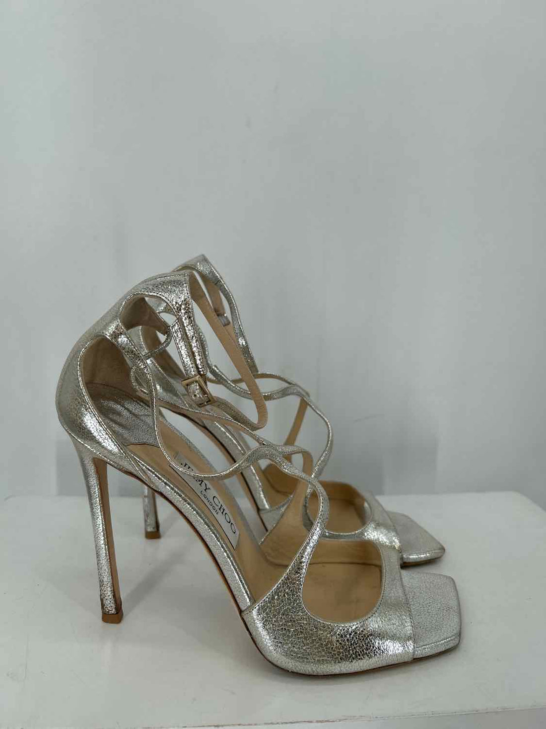 Jimmy Choo Women Size 41 Silver Genuine Leather LUXURY