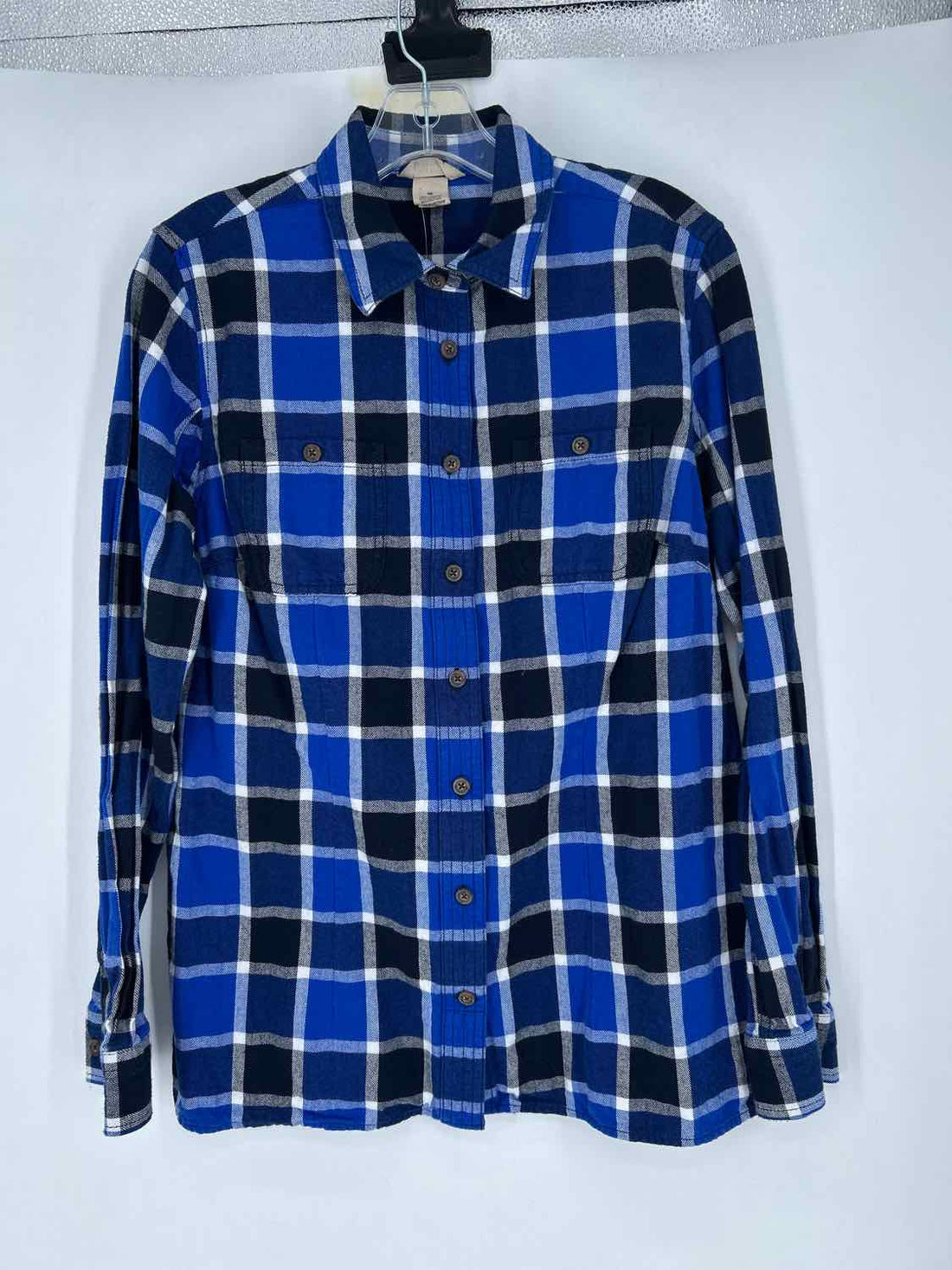 Duluth Trading Company Size M Blue Plaid Long Sleeve