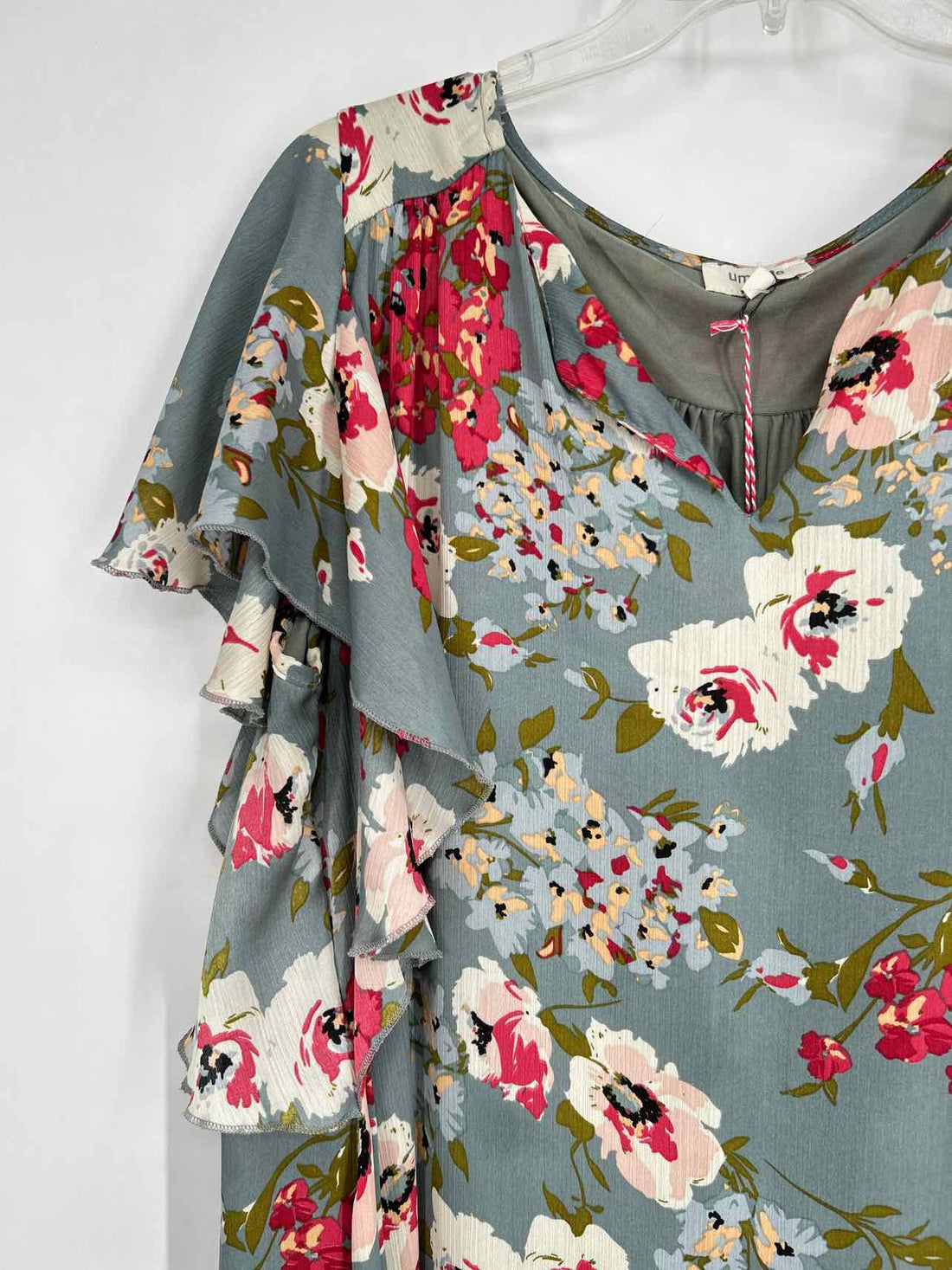 Umgee Size L Dusty Blue Floral NWT Dress