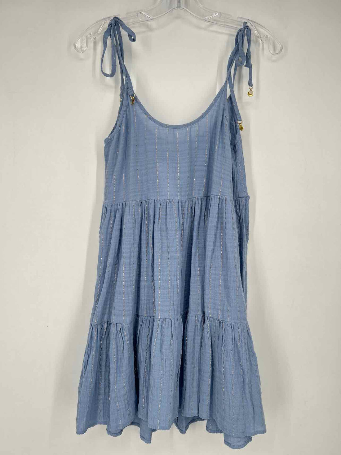 Aerie Size XS Blue & Gold Sleeveless Dress