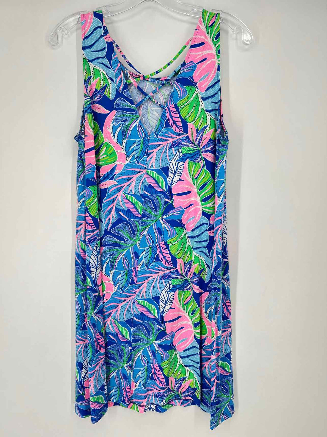 Lilly Pulitzer M Blue Pink & Green Floral Sleeveless Lilly Pulitzer Dress