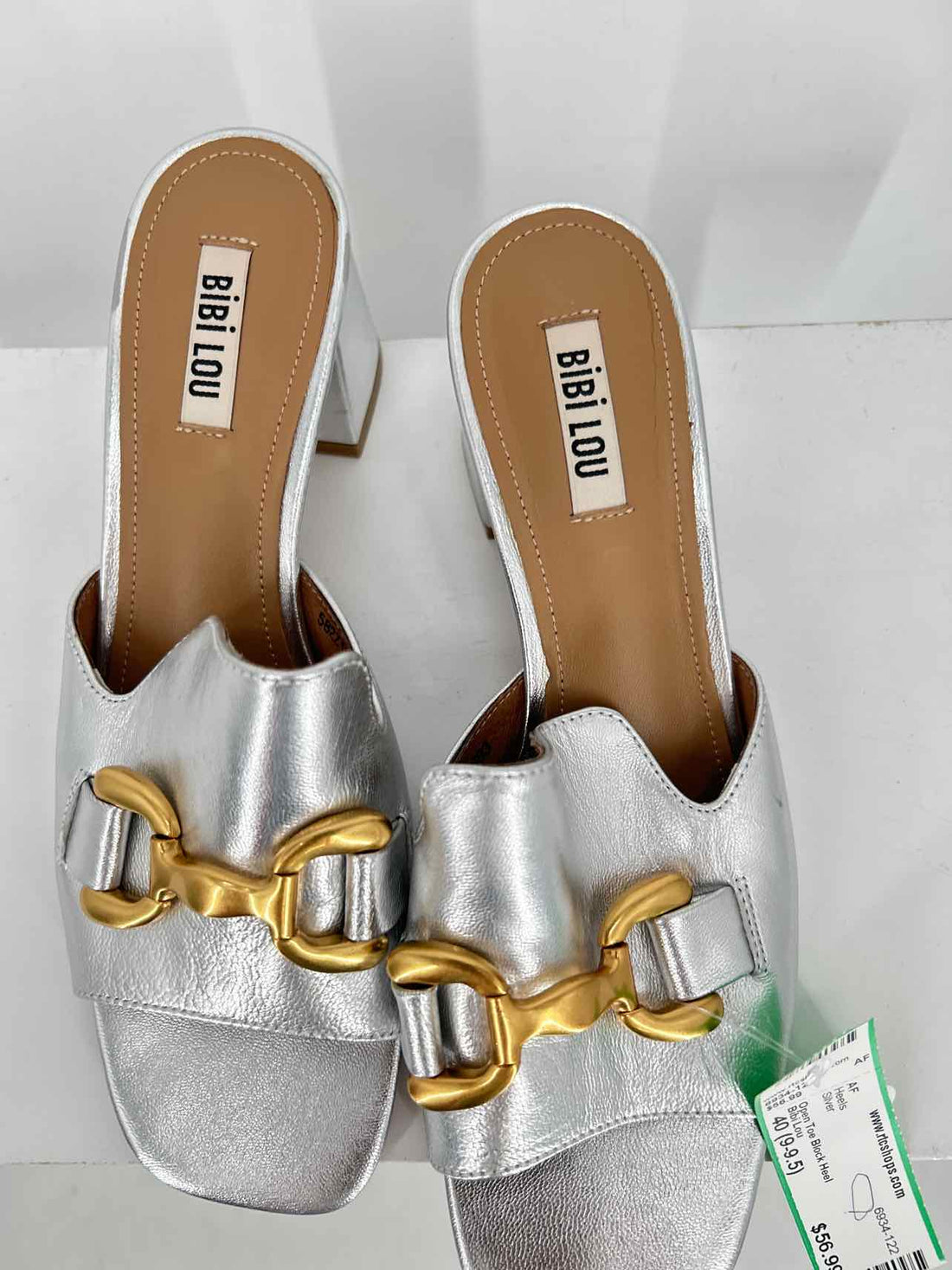 Bibi Lou Women Size 40 (9-9.5) Silver Heels