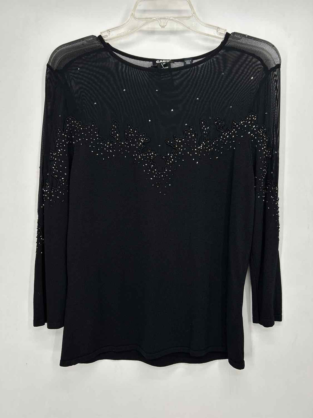 Cabo Size M Black Beaded Long Sleeve