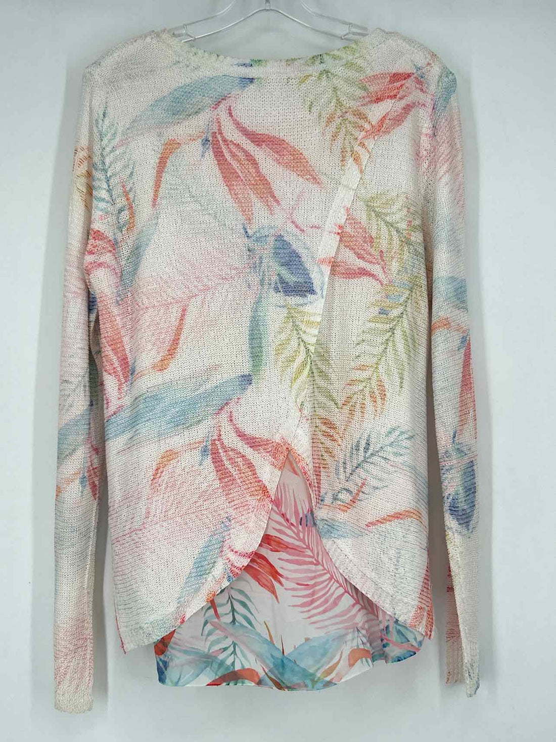Sioni Size L White Floral Sweater