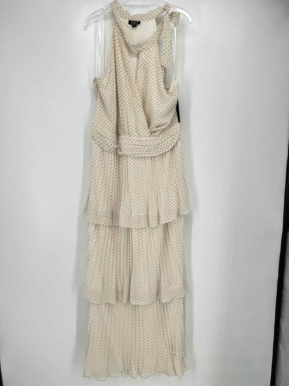 Alexa B Size 12 White & Black Polkadot Pleated NWT Maxi
