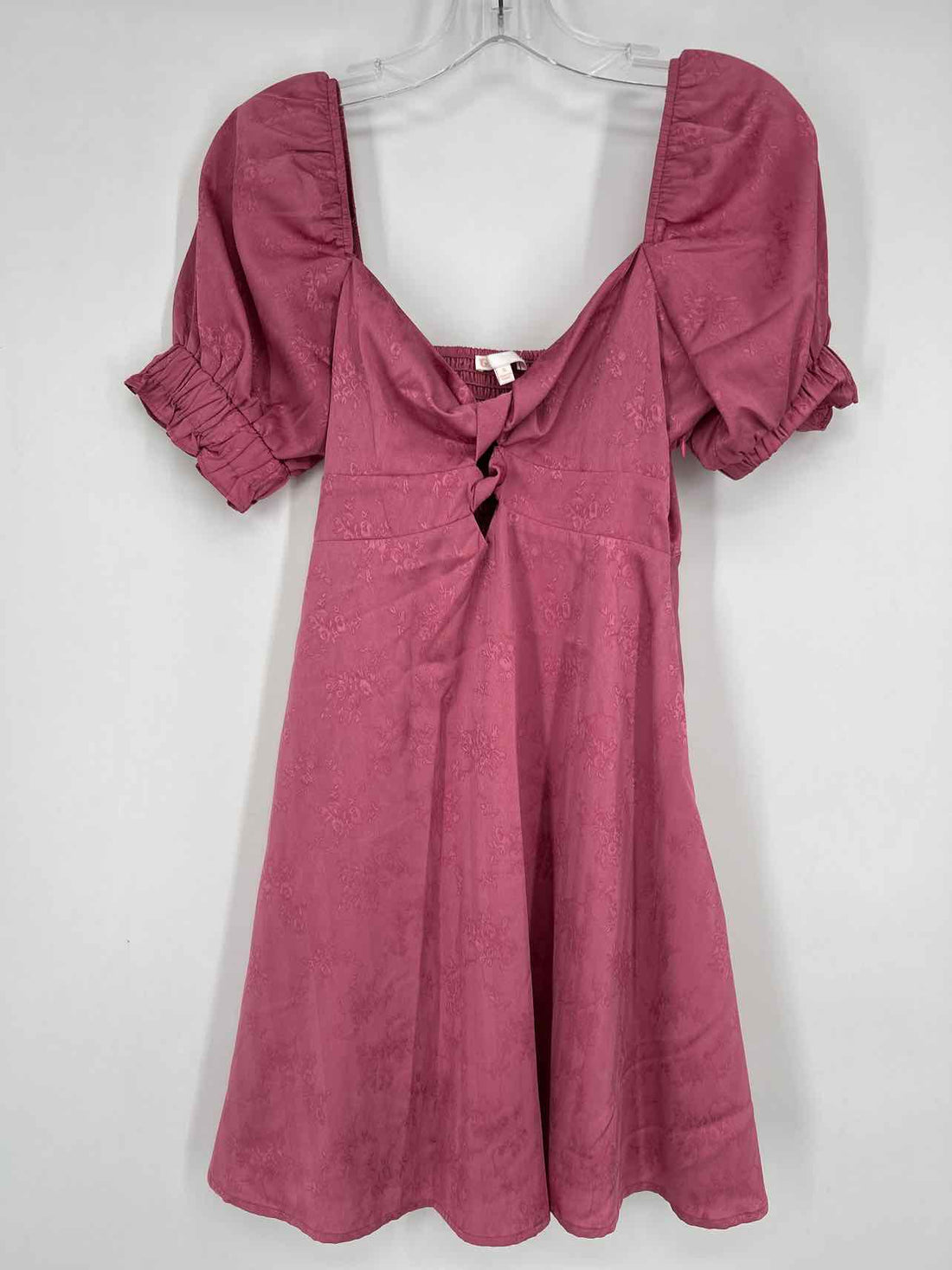 GB Size S Dark Pink Floral Short Sleeve Dress