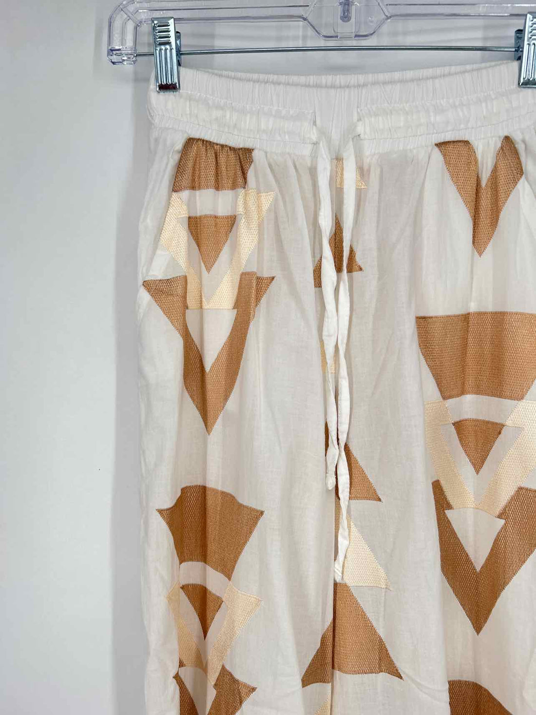 AEther Concept XS White & Beige Embroidered New Boutique Pants