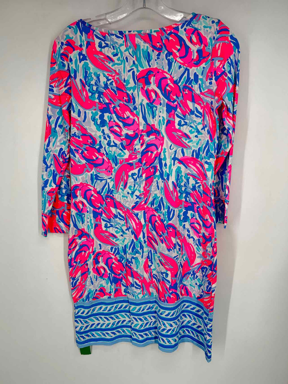 Lilly Pulitzer XS Blue & Hot Pink Print Long Sleeve Lilly Pulitzer Dress