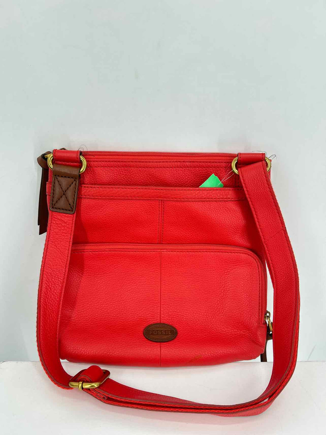 Fossil Red Leather Excellent Condition Crossbody