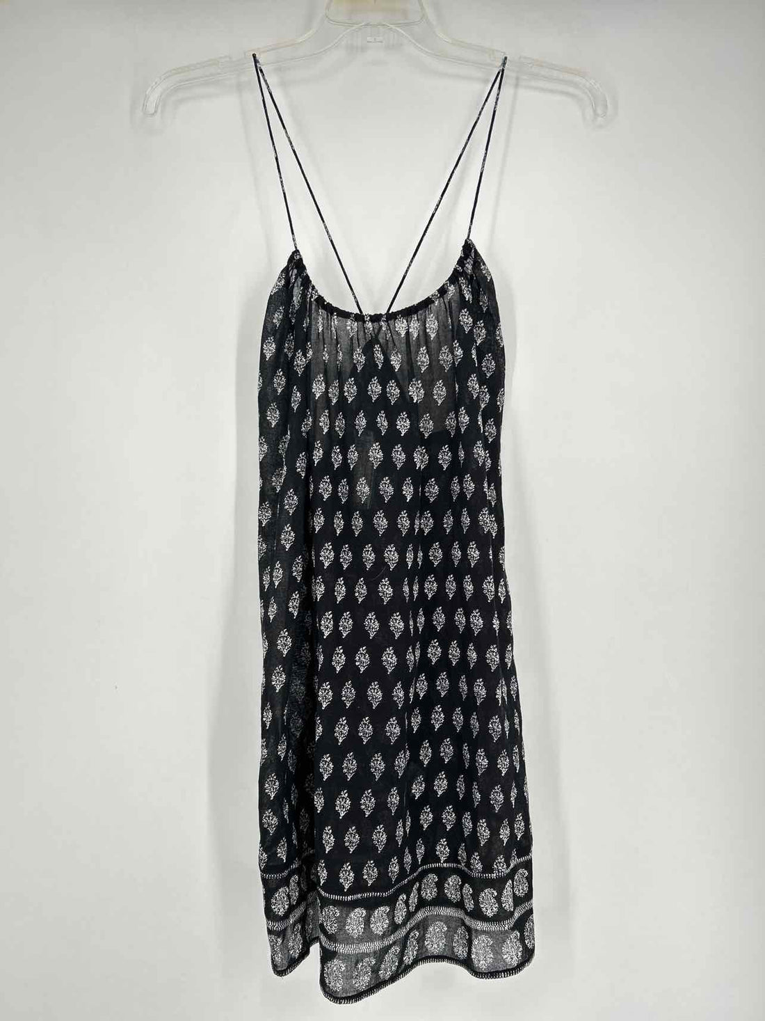 Madewell Size M Black Print Sleeveless Coverup