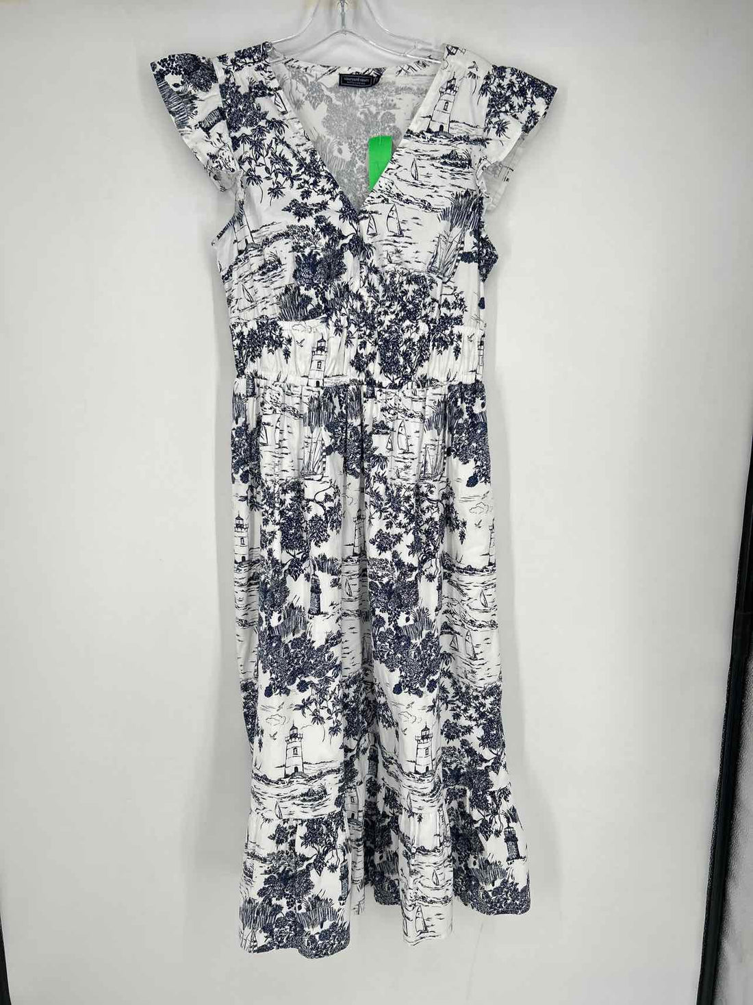 Vineyard Vines Size S White & Navy Short Sleeve Dress