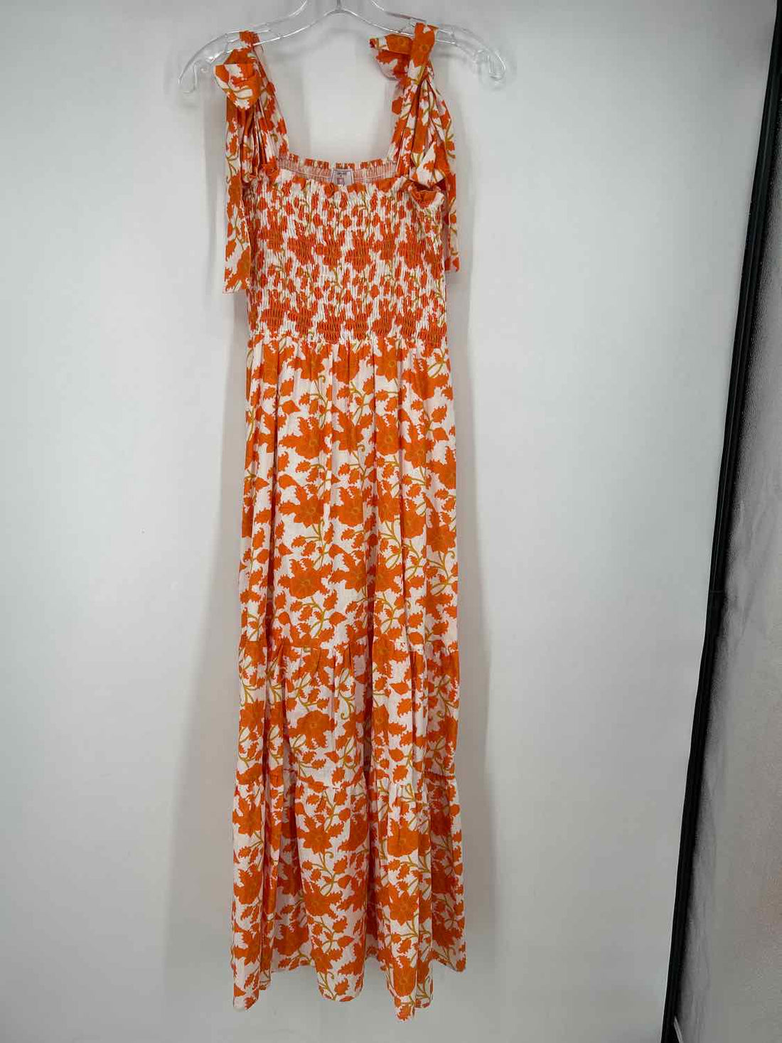 Victoria Dunn Size M Orange & White Print Sleeveless Dress