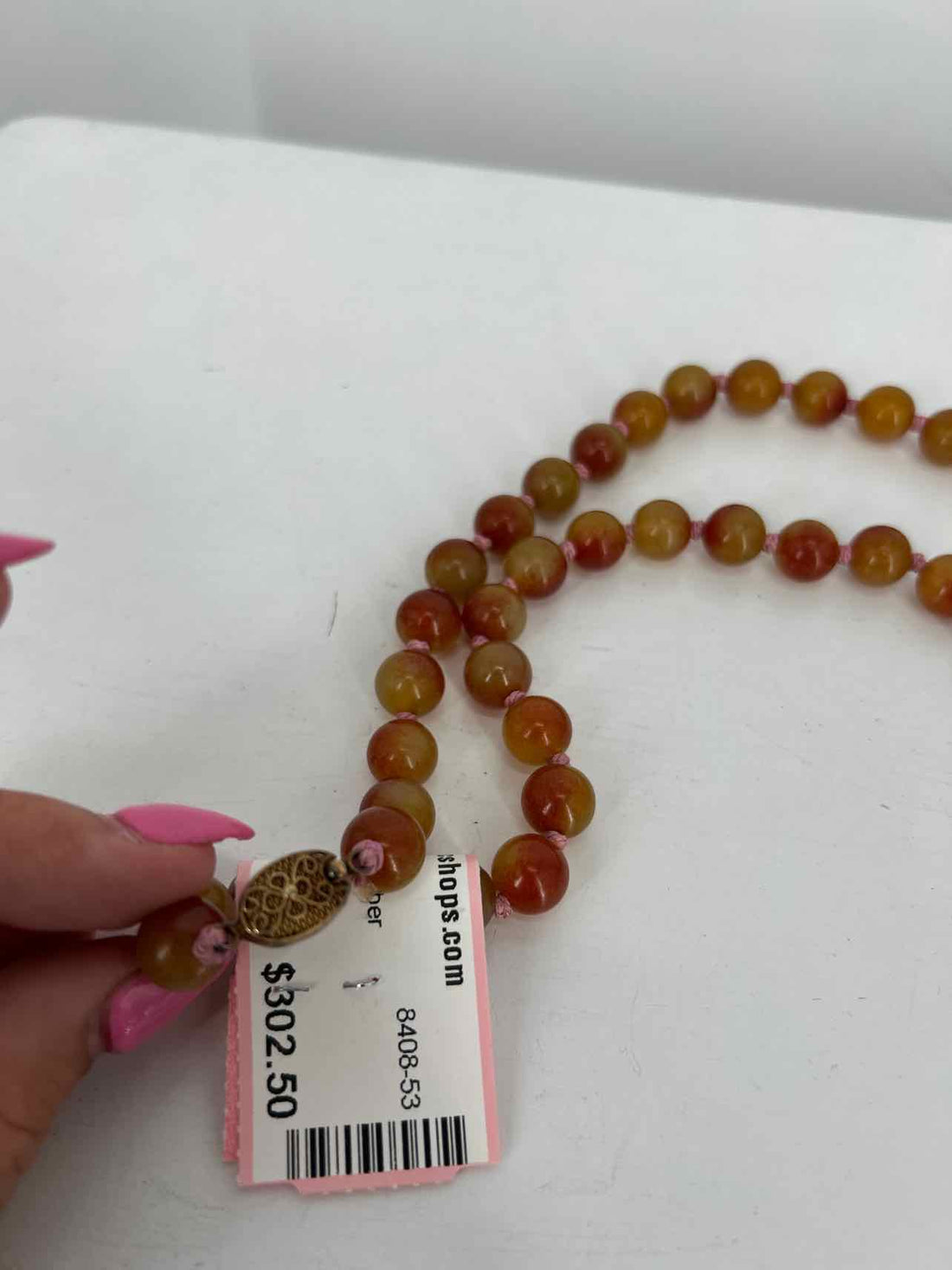 Vintage Jade Honey Jade Amber Necklace