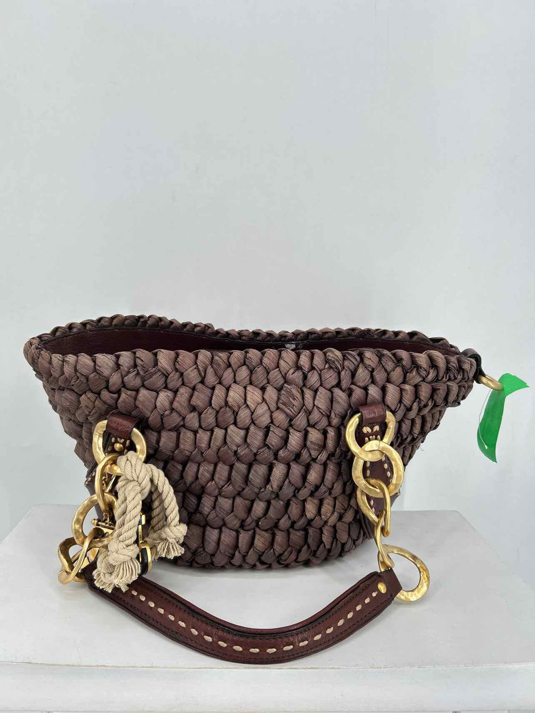 Juicy Couture Brown & Gold Corn Husk/Goat Leather Pre Owned Tote