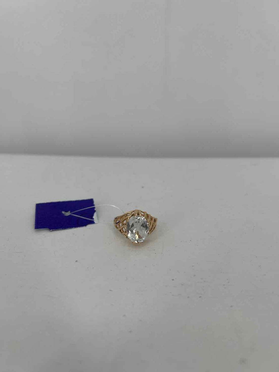 CJC Size 9 14K Gold Topaz White Ring