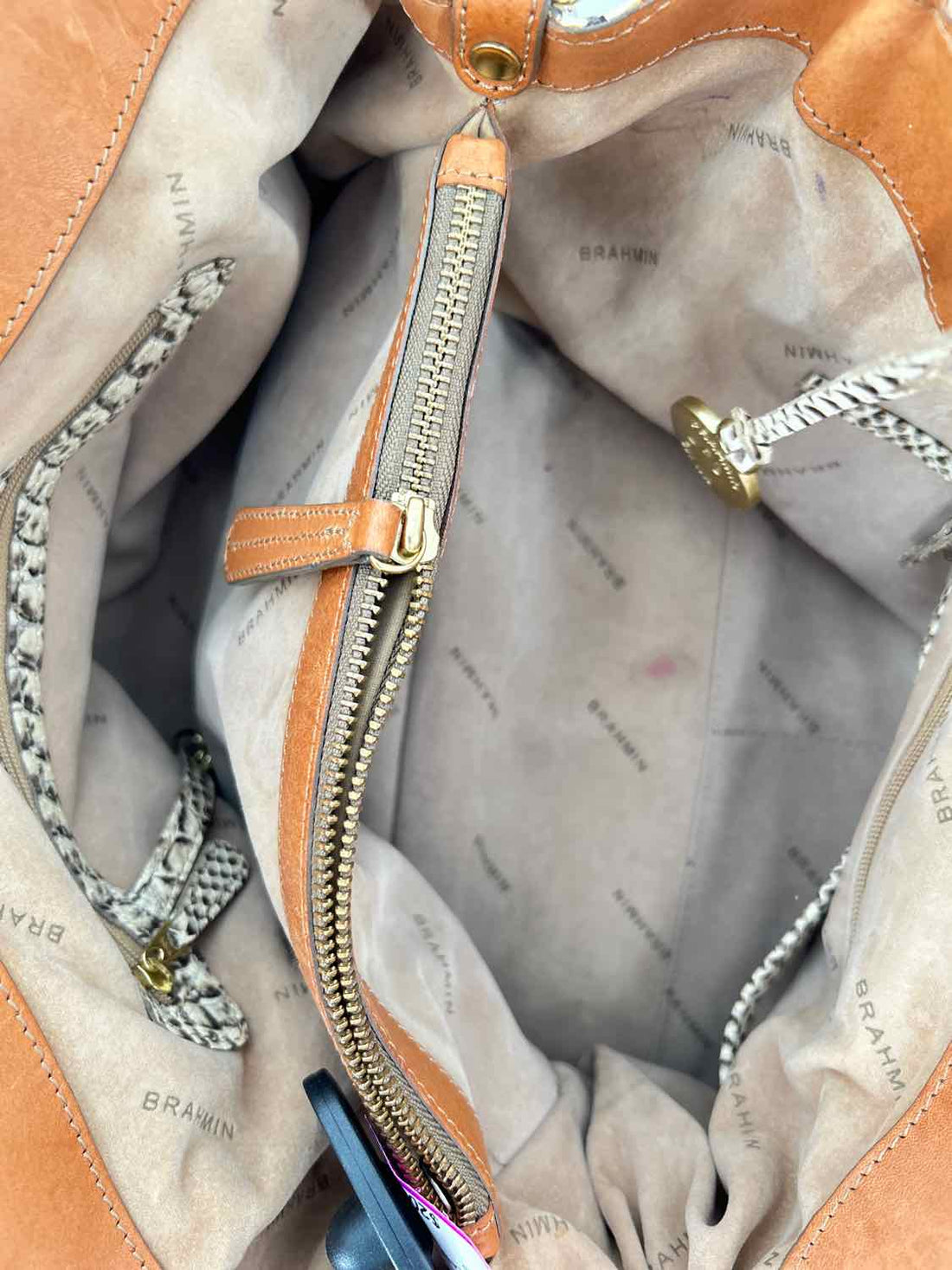 Brahmin Snake Genuine Leather Pre Owned Satchel