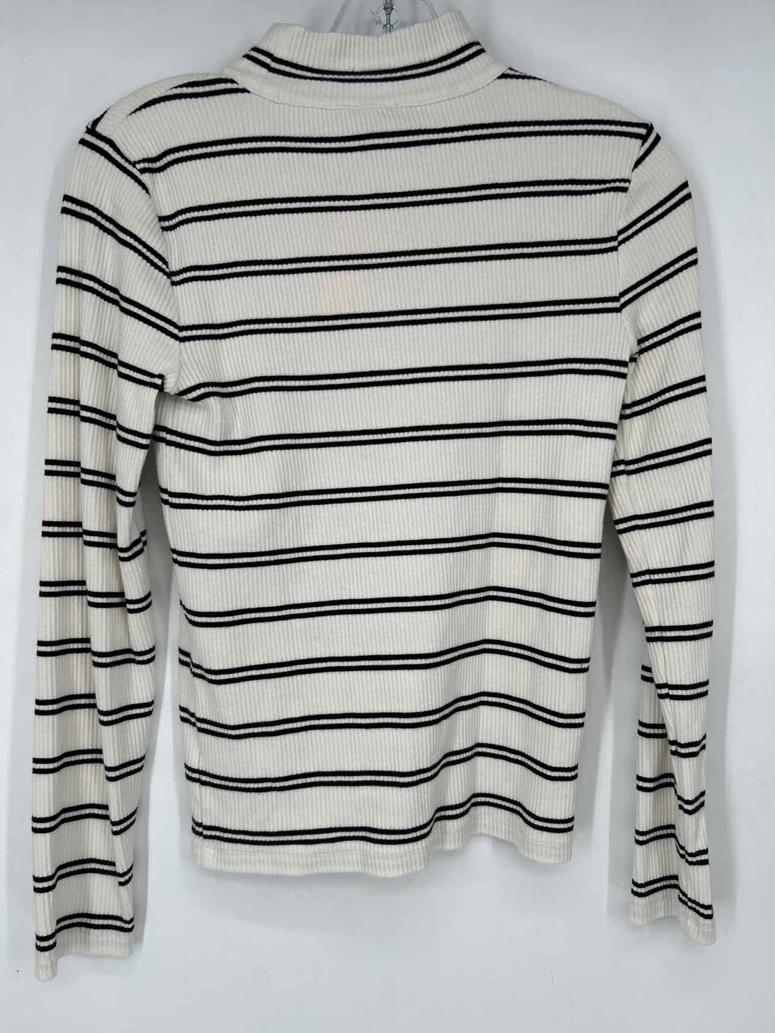 Talbots Size S White & Black Striped Long Sleeve