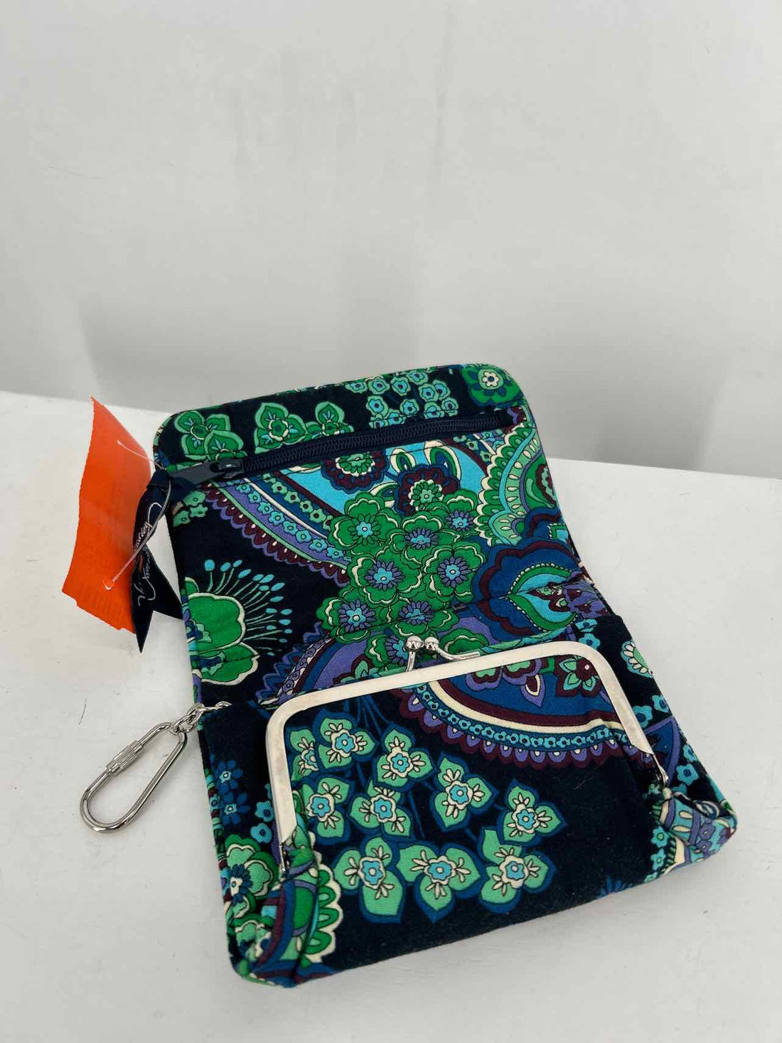 Vera Bradley Navy & Green Print Quilted Pre Owned Wallet