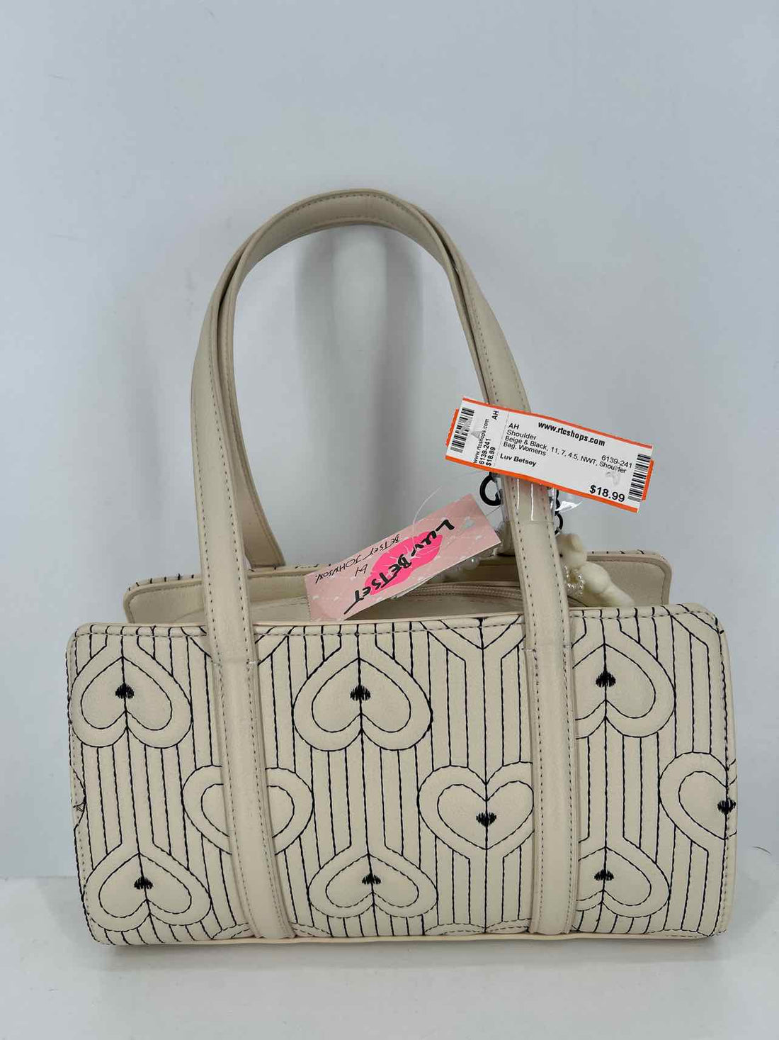 Luv Betsey Beige & Black Faux Leather NWT Shoulder