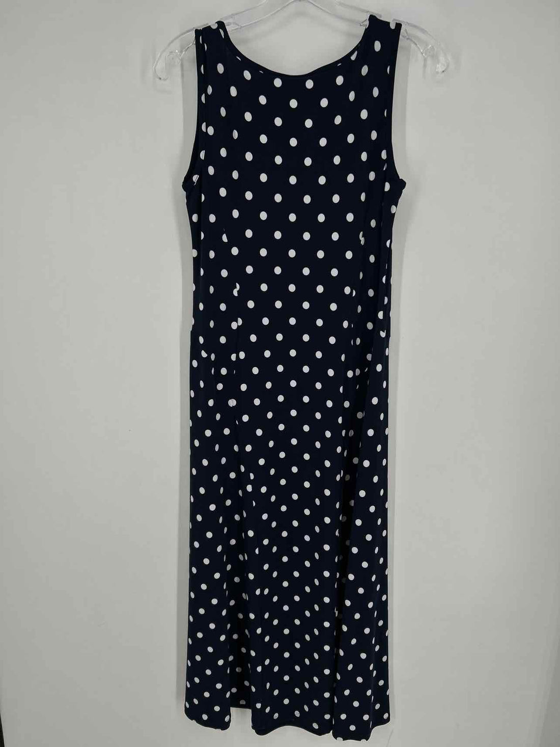 Susan Graver Size XS Navy & White Polkadot Sleeveless Dress
